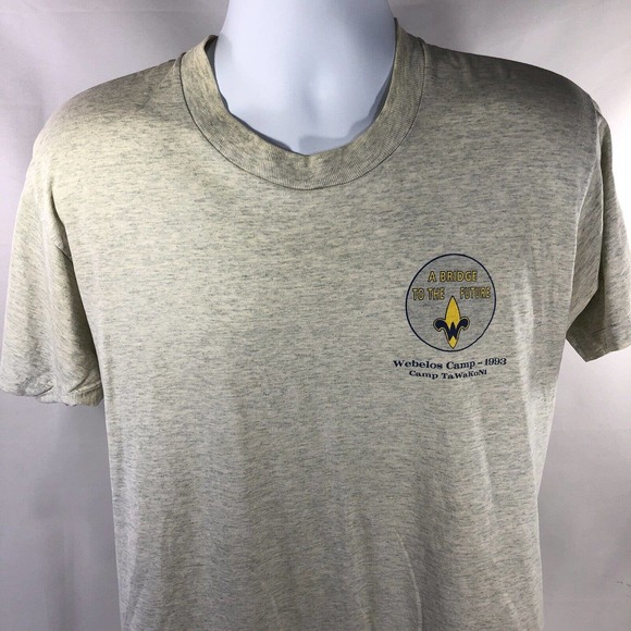 VTG WEBELOS CAMP 1993 TAWAKONI SINGLE STITCH USA MADE SHIRT 90s DISCOLORED TEE L - Picture 10 of 12